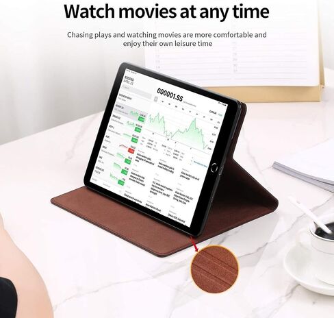 حافظة Gexmil لجهاز Ipad Pro الجديد مقاس 12.9 بوصة 2022/2021 بوصة (الجيل السادس/الخامس)، غطاء Ipad Pro 12.9 من الجلد الطبيعي (2020/2018)، مصنوع من جلد البقر الحقيقي (نمط بني) in Kuwait