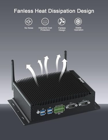 كمبيوتر Baiyu الصناعي مع Core i3-10110U (يصل إلى 4.10 جيجا هرتز)، 8 جيجا بايت DDR4 RAM 256 جيجا بايت M.2 SSD، كمبيوتر صناعي بدون مروحة، 2 × RS232 COM، يدعم RS422/RS485، 1 × GPIO، 2 × HD، 1 × DP، 2 × RJ45 LAN، 6 × USB، 1 × GPIO، ويندوز 11 برو in Kuwait