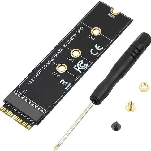 بطاقة محول SSD من TOPSUKE M.2 NVMe (M Key) لترقية MacBook Air (2013-2017)، تدعم مقاس 2230/2242/2260/2280 مم، أسود in Kuwait