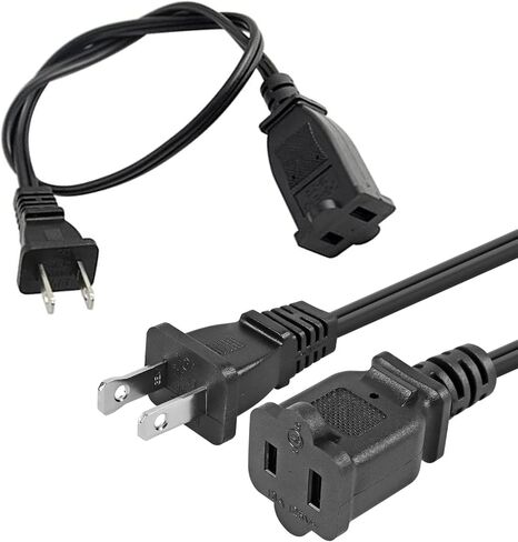 USA Power Extension Cord Cable 125V 10A 2-Prong 2 Outlets for NEMA 5-15P to NEMA 5-15R (50cm) in Kuwait