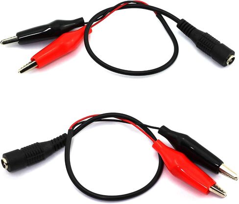 E-outstanding 2 PCS 5.5x2.1mm DC Power Plug Male Connector to Dual Alligator Clip Cable 30cm in Saudi Arabia