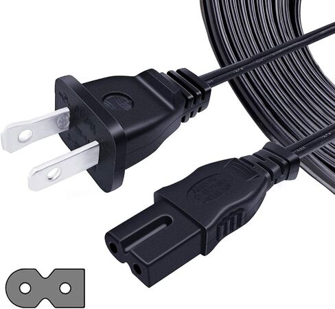استبدال سلك طاقة التيار المتردد بطول 8 أقدام من UL لجهاز Sony Playstation 1 2 PS1 PS2، Bose CineMate Series II 15 رفيق سماعات المسرح المنزلي الرقمي 3 5 نظام سماعات الوسائط المتعددة سلك الطاقة 2 Prong AC Cable in Saudi Arabia