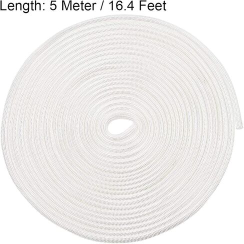 uxcell Insulation Braid Sleeving,3mm/0.12 Inch-5m/16 Feet High Temp Fiberglass Sleeve White in Kuwait