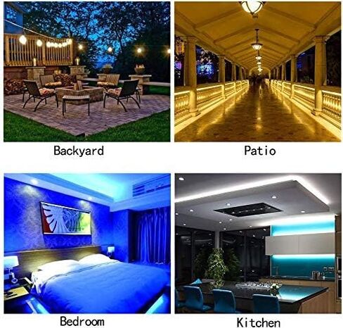 مشابك تثبيت إضاءة لشريط LED، 100 قطعة 11 مم حامل كابل مع أشرطة لاصقة قوية، منظم سلك إدارة للسيارة، والمكتب والمنزل in Kuwait