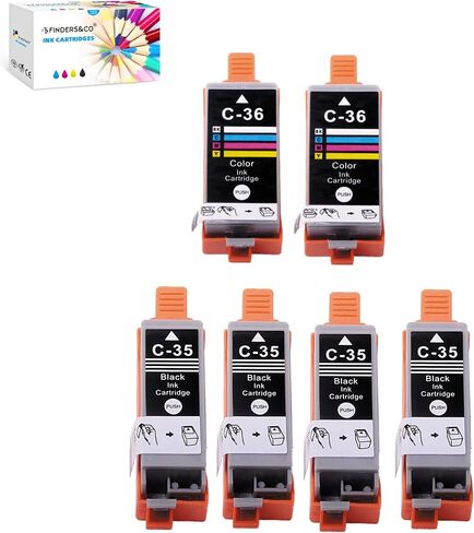 خرطوشة حبر ملونة C36 CLI-36 بديلة متوافقة مع طابعات Canon 35 36 PGI35 CLI36 مع طابعات Canon Pixma iP110 iP100 TR150 (5C) in Kuwait