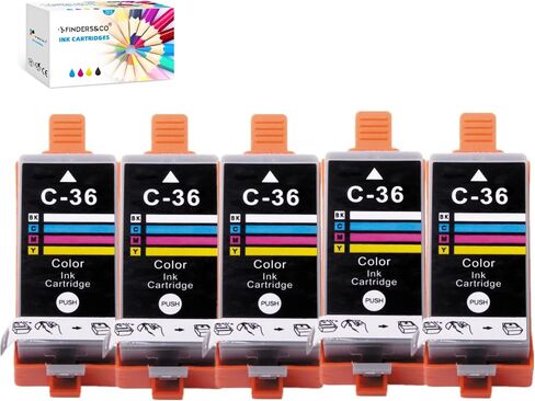 خرطوشة حبر ملونة C36 CLI-36 بديلة متوافقة مع طابعات Canon 35 36 PGI35 CLI36 مع طابعات Canon Pixma iP110 iP100 TR150 (5C) in Kuwait