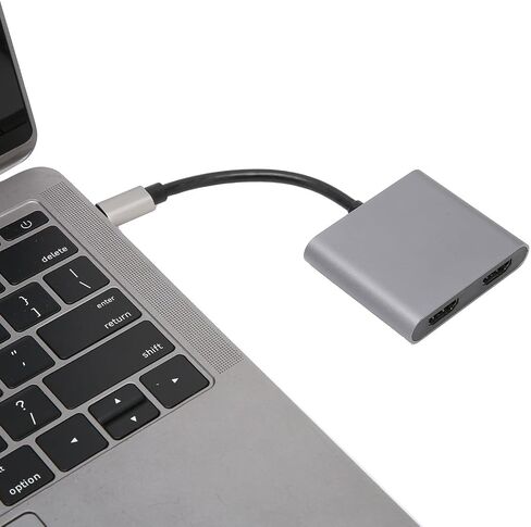 محول USB C إلى HDMI مزدوج، محول شاشات متعددة 4K 30 هرتز 4 في 1، محطة إرساء متعددة بمحور USB C بسرعة 5 جيجابت في الثانية مع شحن PD بقدرة 60 وات، لنظام التشغيل OS X، لنظام التشغيل Android، لأنظمة Linux in Saudi Arabia