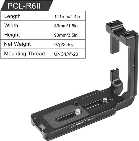 SUNWAYFOTO PCL-R6II L-Bracket for Eos R6 Mark II Arca Swiss Quick Release L Plate in Saudi Arabia