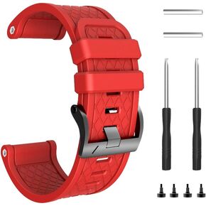 NotoCity Compatible Fenix 2 Watch Band 26mm Width Soft Silicone Watch Strap Replacement for Fenix 2 Smartwatch(Black)