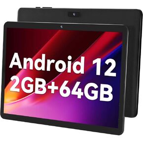 SGIN Android 12 Quad-Core Processor 1.6GHz, 10 Inches Tablet Computer IPS Display, 2GB RAM 64GB ROM, 5000mWh Battery, TF Card 32GB Expansion, WiFi, GPS, Black, Bluetooth in Kuwait