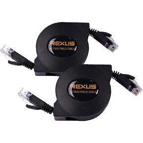 كابل شبكة إيثرنت مسطح Cat 6 قابل للسحب من REXUS، بطول 6.6 قدم، و10 جيجابت أسلاك LAN عالية السرعة، وكابل تصحيح الإنترنت مع موصل RJ45 لأجهزة Xbox، وPS4، وجهاز التوجيه، والمودم، والتبديل (C6R20) in Kuwait