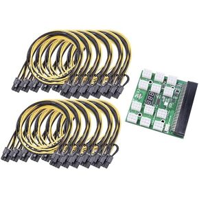 محول لوحة الإمداد بالطاقة PCI-E من Fairdog Mining 12 منفذًا 6Pin إلى 8Pin PSU GPU محول طاقة بطاقة الرسومات مع كابل (مصدر الطاقة غير متضمن) in Kuwait