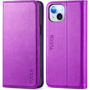 TUCCH Case for iPhone 15 Plus, PU Leather Folio Wallet with [Kickstand] RFID Blocking 3 Card Slots Flip Book Cover [Protective TPU Interior Case] Compatible with iPhone 15 Plus 5G 6.7" 2023, Pink