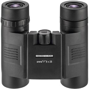 Eschenbach Arena F+ 8x25 Binoculars for Adults for Bird Watching - High Power Optics Waterproof Fogproof Black 10.5 oz