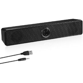 UKCOCO مكبر صوت للكمبيوتر، مكبر صوت منزلي سلكي يعمل بمنفذ USB مقاس 3.5 ملم Aux مكبر صوت خارجي مع قرص للتحكم في مستوى الصوت لشاشة الكمبيوتر المحمول والكمبيوتر المحمول in Kuwait