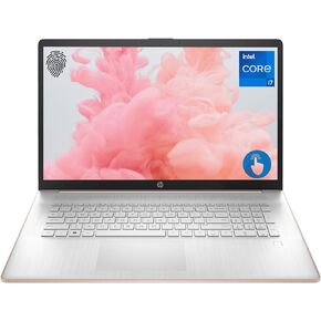 كمبيوتر محمول HP 2023 Essential 17t، شاشة لمس 17.3 بوصة HD+، Intel Core i7-1355U، ذاكرة وصول عشوائي 64 جيجابايت، 2 تيرابايت SSD + 2 تيرابايت HDD، كاميرا ويب، HDMI، لوحة مفاتيح بإضاءة خلفية، قارئ بصمات الأصابع، Wi-Fi 6، Windows 11 Home، ذهبي وردي باهت