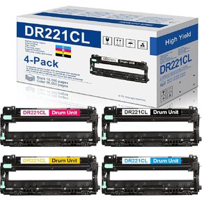 4 عبوات (1BK+1C+1M+1Y) DR221CL مجموعة وحدة طبل بديلة لطابعة Brother DR221 DR-221CL DR 221 CL DR221CL لطابعة Brother HL-3140CW HL-3170CDW HL-3180CDW MFC-9130CW MFC-9330CDW in Kuwait