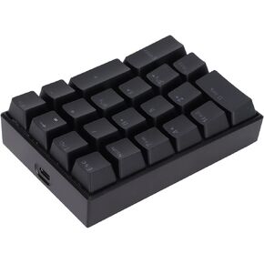USB Numeric Keypad, LED Backlit 21-Key Mechanical Numpad for PC Gamers, Ergonomic Wired Number Pad for Desktop Laptop, Mini Portable Numeric Keypad for Home and Office, Plug and Play (Red Switch)