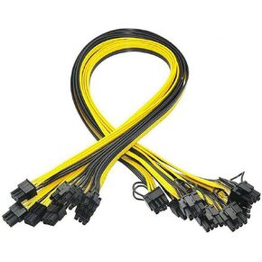 6X 6 Pin PCI-E to 8 Pin(6+2) PCI-E (Male to Male) GPU Power Cable (50cm) Not Include Card in Kuwait