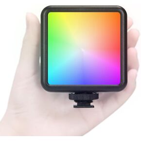 TARION RGB Camera Video Light: LED Vlog Lighting Full Color Dimmable 2500-7000K Bright On-Camera Light 1800mAh Rechargeable with 3 Cold Shoe Light Attachment for Photography DSLR Camera Gopro RPL-01