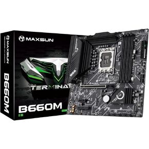 ماكس صن لوحة ام B660 LGA 1700 (انتل الجيل 12) mATX (منفذ الملحقات الاضافية السريع 4.0 وDDR4 و3xM.2 وLAN 2.5GB وDP و2 HDMI وVGA وUSB خلفي 3.2 الجيل الاول وUSB امامي 3.2 الجيل الثاني نوع C) in Kuwait
