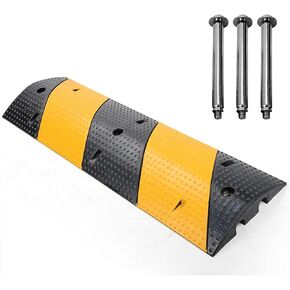 سبيد ماكس مطبات سرعة مطاطية مقاس 40 انش، عبوة واحدة من قطعتين من مضخات السرعة شديدة التحمل مع 3 براغي بسعة تحميل 20000 باوند، منحدرات لحماية الكابلات لممرات المرور والخرسانة الاسفلتية والحصى in Kuwait