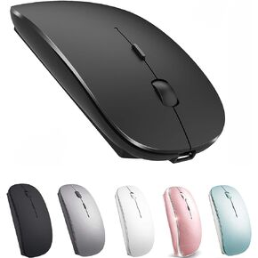 Wireless Mouse for MacBook Pro MacBook Air MacBook Laptop Mac iMac Desktop Computer Chromebook Win7/8/10/11 PC HP Dell Laptop (Black)