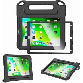 Kids Case for iPad 10.2" 9th/8th/7th Generation 2021/2020/2019 - with Built-in Screen Protector, Shockproof Lightweight Handle Stand Kids Case for iPad 10.2" 2021 Latest Tablet Cover (Black)