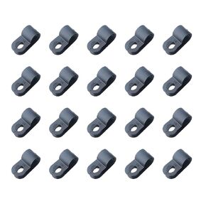 SOWAKA 50 Pcs Cable Clamp 1/4 Black R Type Nylon Screw Mounting Cable Fastener Wire Cords Clips for Wire Mounting Pipe Rope Tube Management (1/4)