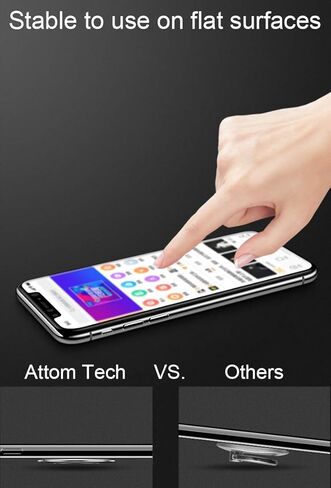 World's Slimmest Phone Ring Holder,Attom Tech Ultra Thin Cell Phone Ring Stand Magnetic Car Mount Hook Matte Center Compatible for iPhone X 8 7 Plus 6S 6 5s 5 SE,Galaxy S8 S7 S6 Edge,Note (Black) in Kuwait