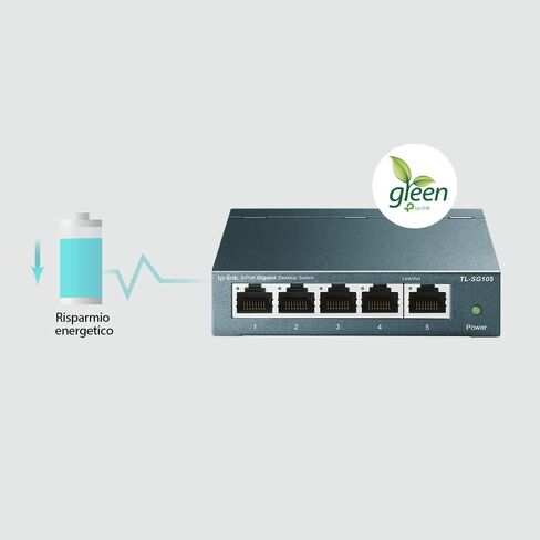 TP-Link 5 Port Gigabit Ethernet Network Switch | Ethernet Splitter | Sturdy Metal w/ Shielded Ports | Plug-and-Play | Traffic Optimization | Unmanaged (TL-SG105) (Renewed) in Kuwait