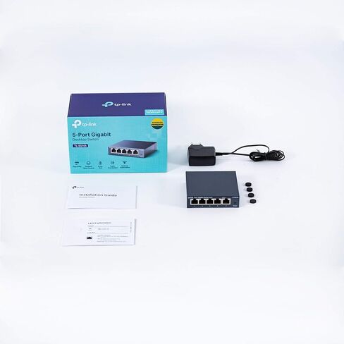 TP-Link 5 Port Gigabit Ethernet Network Switch | Ethernet Splitter | Sturdy Metal w/ Shielded Ports | Plug-and-Play | Traffic Optimization | Unmanaged (TL-SG105) (Renewed) in Kuwait