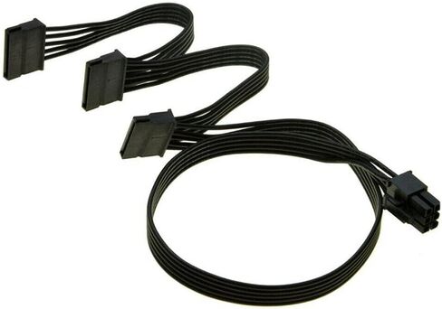 كابل إمداد طاقة بديل من هواشينج سودا لوحدة إمداد الطاقة الموسمية بمنفذ PCI-e 6 دبابيس إلى 3 ساتا 15 دبوس in Saudi Arabia