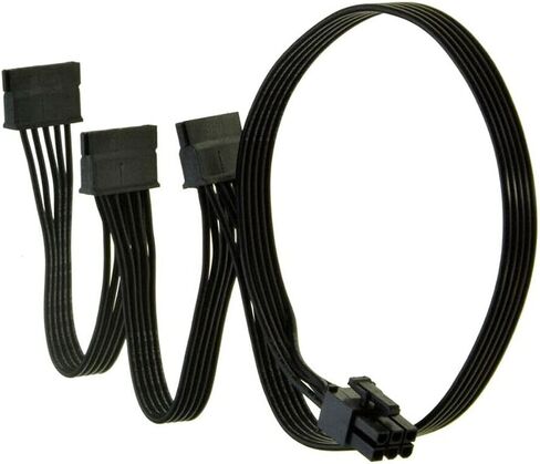 كابل إمداد طاقة بديل من هواشينج سودا لوحدة إمداد الطاقة الموسمية بمنفذ PCI-e 6 دبابيس إلى 3 ساتا 15 دبوس in Saudi Arabia