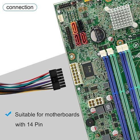 DKARDU 2 حزمة 24 دبوس إلى 14 دبوس ATX PSU كابل إمداد الطاقة، 24 دبوس أنثى إلى 14 دبوس ذكر ATX موصل محول الطاقة لينوفو IBM اللوحة الأم 15 سم 6 بوصة in Saudi Arabia