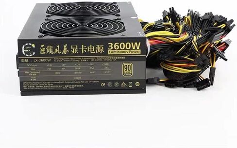 3600W Mining Power Supply Support 12 GPUs GPU Mining Rig, PC Power PSU for ETH Bitcoin Ethereum Miner with Auto-Thermally Controlled Fan Supply,110V-240V in Kuwait