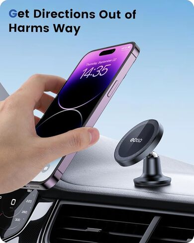 OQTIQ for MagSafe Car Mount [جميع المعادن] حامل هاتف مغناطيسي للوحة القيادة لتركيب السيارة لهاتف iPhone أقوى مغناطيس لاصق 3M متوافق مع iPhone 15 14 13 12 Pro Max Mini وجميع الهواتف المحمولة in Kuwait