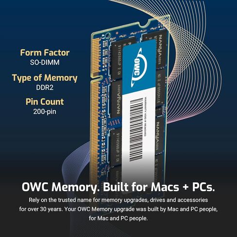 OWC 4.0GB Kit (2X 2GB) PC2-6400 DDR2 800MHz SO-DIMM 200 Pin Memory RAM Upgrade Upgrade Kit Fot 2009 Mabook, 2008 iMac (OWC6400DDR2S4MP) in Kuwait