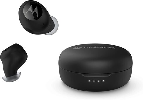 سماعات أذن Motorola Moto Buds 150-True اللاسلكية بتقنية البلوتوث مع تحكم ذكي باللمس وحافظة شحن صغيرة الحجم - تصميم مريح، مقاومة للماء IPX5، خفيفة الوزن ومريحة، صوت واضح - أبيض in Kuwait