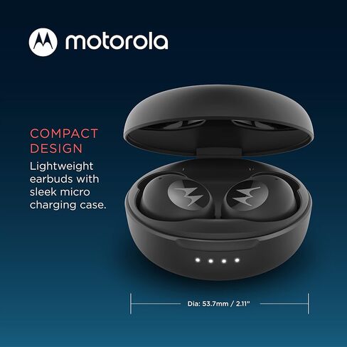 سماعات أذن Motorola Moto Buds 150-True اللاسلكية بتقنية البلوتوث مع تحكم ذكي باللمس وحافظة شحن صغيرة الحجم - تصميم مريح، مقاومة للماء IPX5، خفيفة الوزن ومريحة، صوت واضح - أبيض in Kuwait