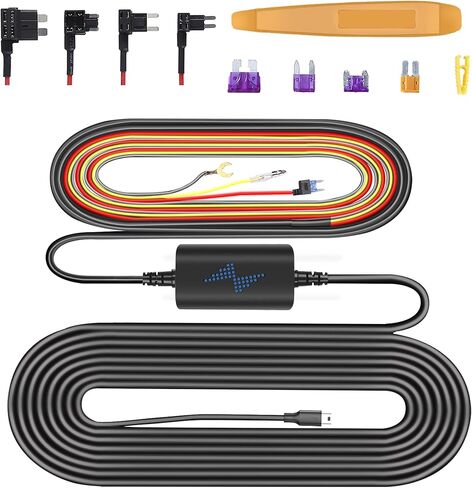 مجموعة أسلاك صلبة لكاميرا داش من النوع C، 12-28 فولت إلى تيار مستمر 5 فولت / 2 أمبير لكاميرا داش مع صنابير الصمامات وأدوات التثبيت، حماية الجهد المنخفض لكاميرا داش كام 11.5 قدم in Kuwait