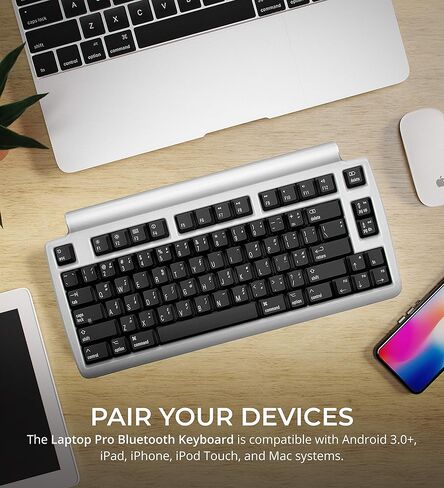 ماتياس FK303QBT كمبيوتر محمول برو بلوتوث لوحة مفاتيح لاسلكية بدون مفتاح متوافقة مع ماك، آي باد، آيفون، آي بود تاتش، وأندرويد 3.0+ in Kuwait