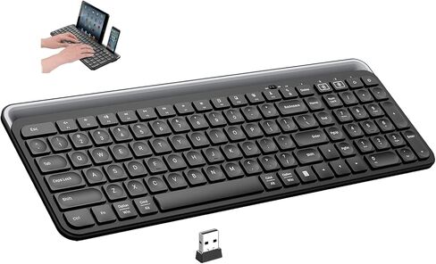 Bluetooth Keyboard for Mac: 3 Mode Bluetooth Wireless Keyboard with Tablet Phone Holder,80% Tablet Keyboard with Number Pad USB Keyboard for Smatphone,Tablets,PC, Computer, Laptop, Macbook (Pink Blue) in Kuwait