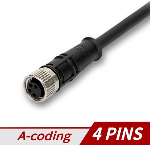 Dinkle M8 كابل 4 دبوس 2 متر أنثى كابل موصل دائري الترميز مقاوم للماء IP67 كابل نهاية واحدة in Kuwait