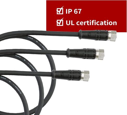 Dinkle M8 كابل 4 دبوس 2 متر أنثى كابل موصل دائري الترميز مقاوم للماء IP67 كابل نهاية واحدة in Kuwait