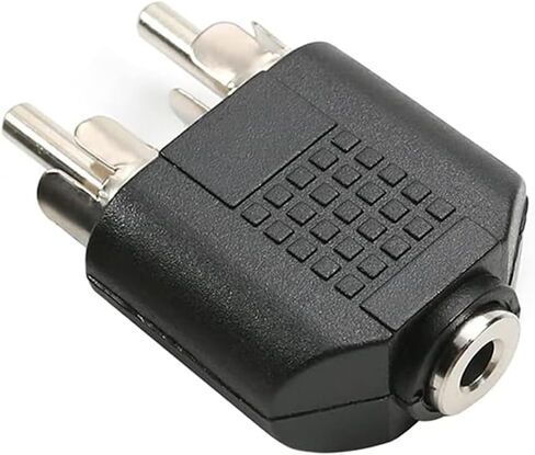 RUITEXUN Nickel Plated 2 RCA Male to 3.5mm Stereo Female Connector Adapter in Saudi Arabia