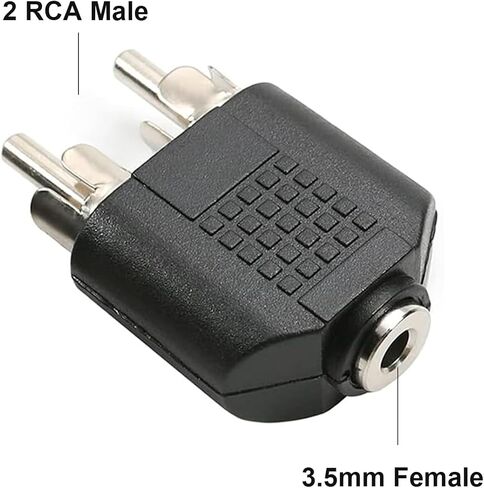 RUITEXUN Nickel Plated 2 RCA Male to 3.5mm Stereo Female Connector Adapter in Saudi Arabia