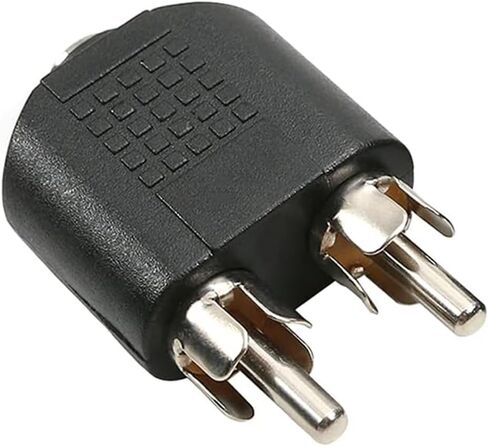 RUITEXUN Nickel Plated 2 RCA Male to 3.5mm Stereo Female Connector Adapter in Saudi Arabia