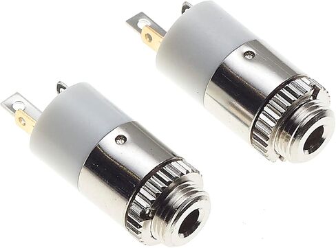 Keple 2.5mm Jack Socket, Stereo, Chassis - Panel Plating Mount Solder Connector with 2 Terminals and Locking Nut, for Headphones Audio - Pack of 2 in Saudi Arabia