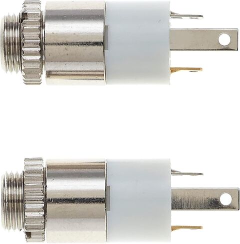 Keple 2.5mm Jack Socket, Stereo, Chassis - Panel Plating Mount Solder Connector with 2 Terminals and Locking Nut, for Headphones Audio - Pack of 2 in Saudi Arabia